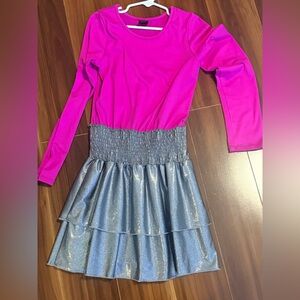 Pink and Silver Kids Casual Dress